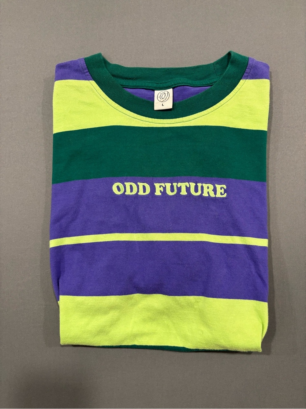Odd Future Striped Crewneck Shirt - Green & Purple